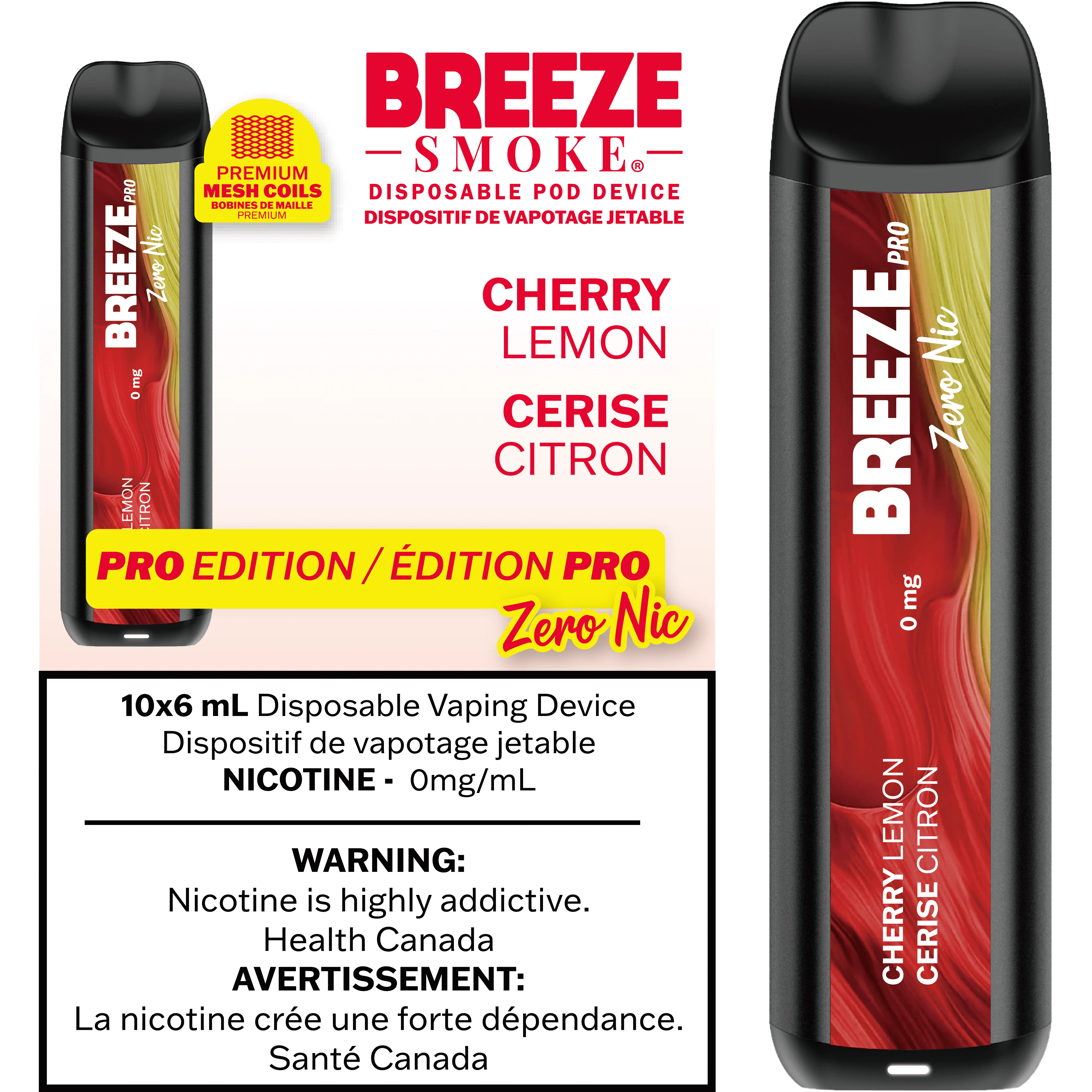 Breeze PRO 0MG Canada | Nicotine-Free Disposable Vape - Image 3
