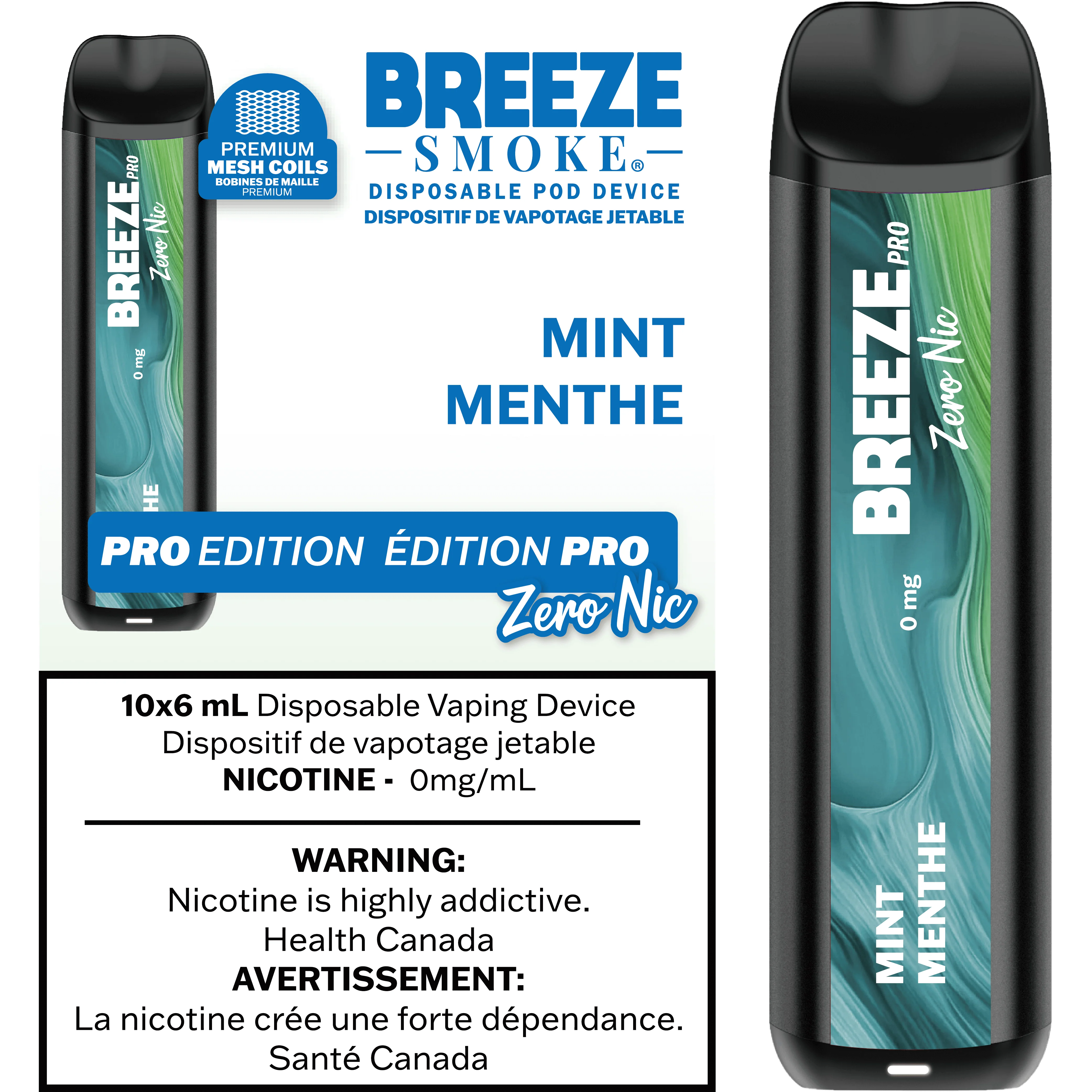 Breeze PRO 0MG Canada | Nicotine-Free Disposable Vape - Image 4